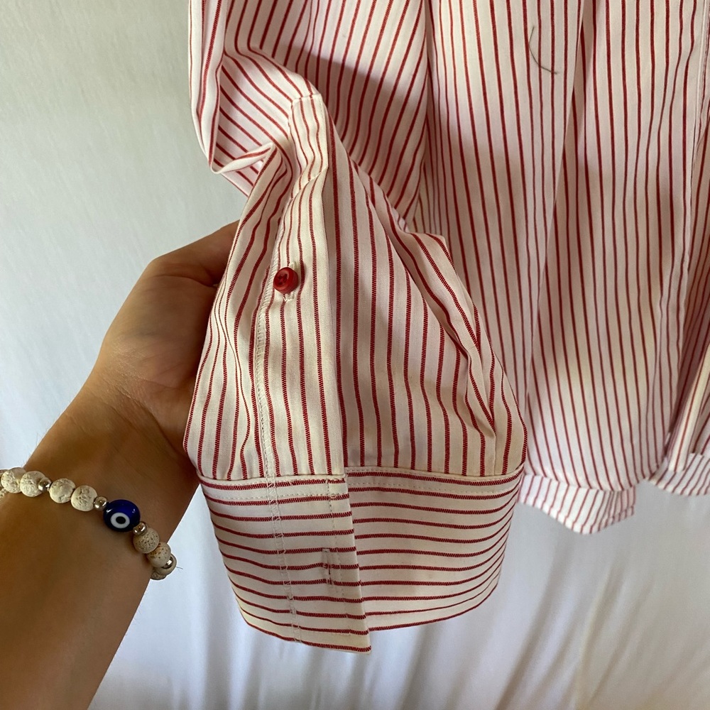 Red button down blouse - Picture 6 of 6